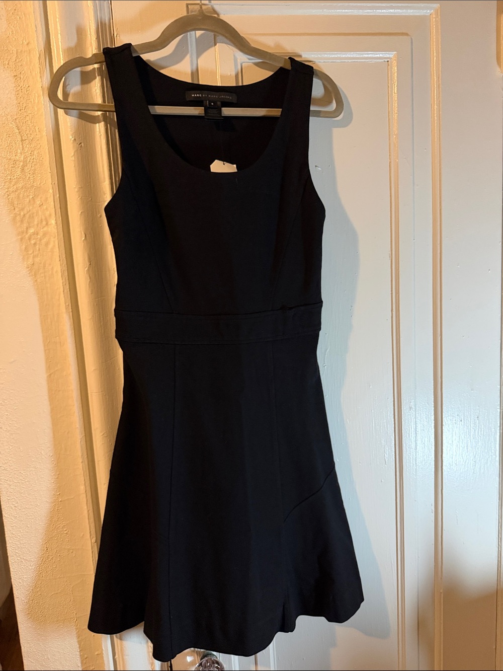 Marc By Marc Jacobs Black Scoop Neck Fit-and-Flare Mini Dress
